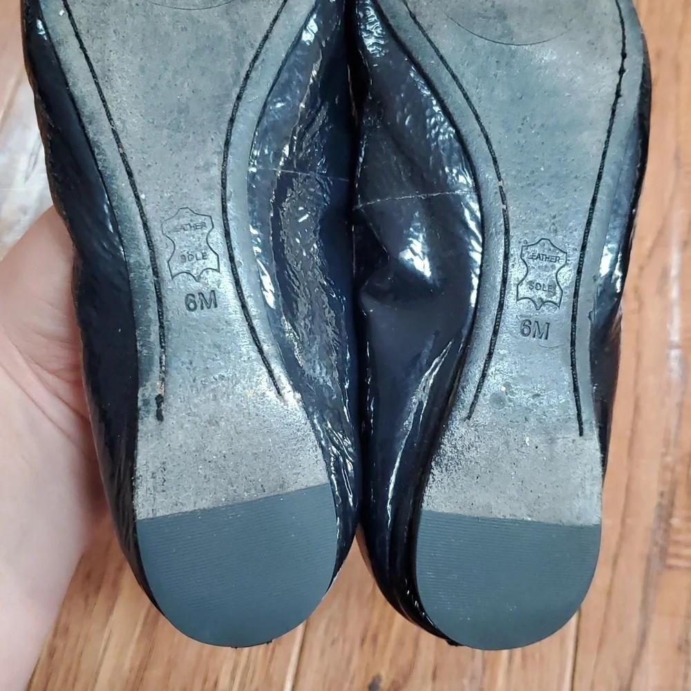 Tory Burch Caroline 2 Blue Patent Ballet Flats